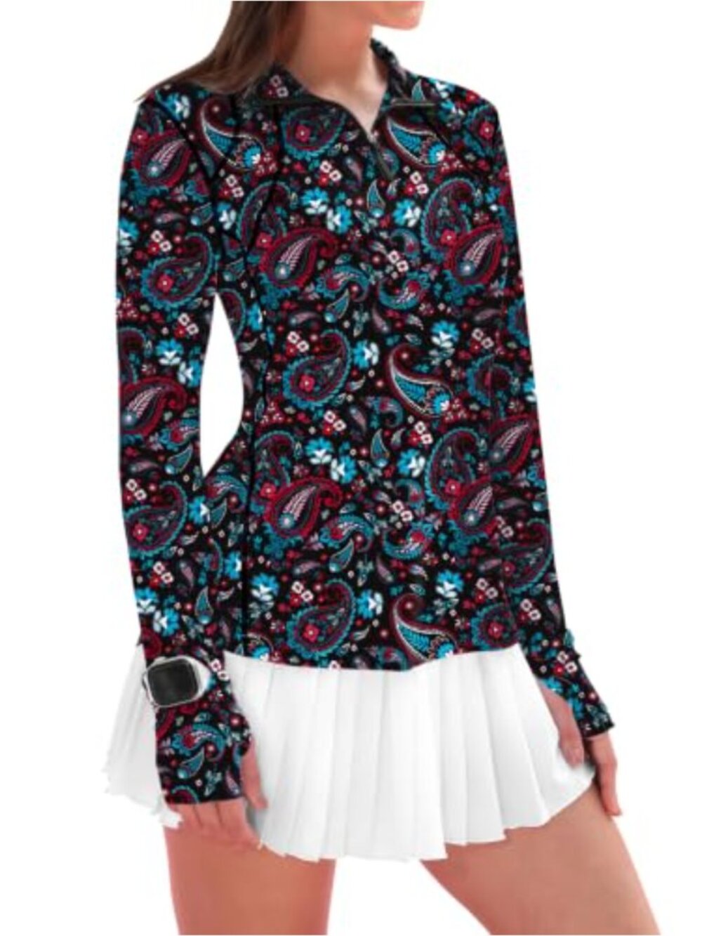 Women's Long Sleeve 1/4 Zip Golf Pullover UPF 50+ Quick Dry Athletic Top